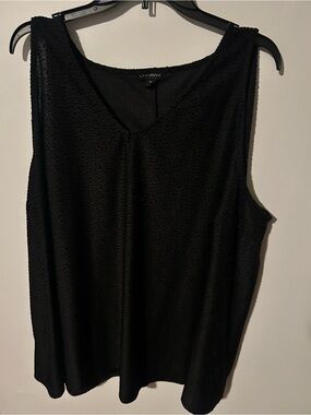 Lane Bryant Black Textured Sleeveless V-Neck Camisole